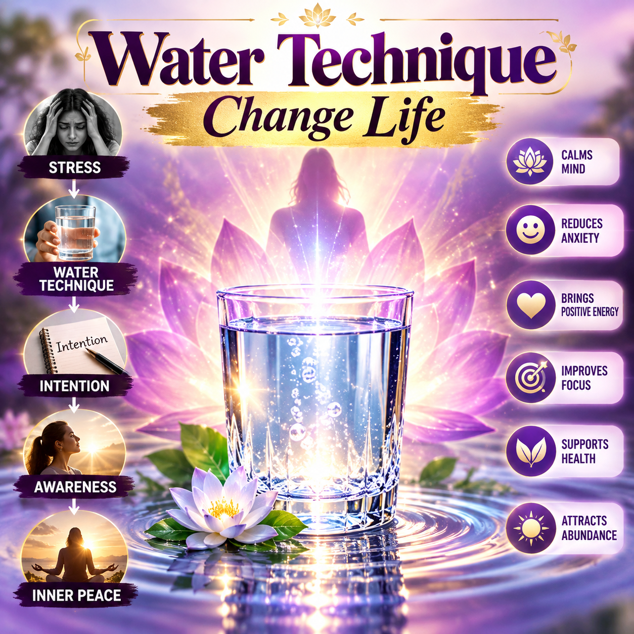 Water Technique Change Life—moving from stress toward intention, awareness and inner peace